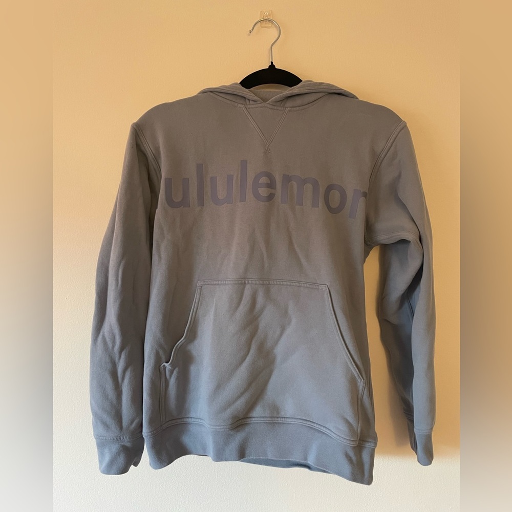 Lululemon all yours logo hoodie in iron blue size 2